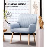 Artiss Armchair Fabric Blue Grey Sebastini - Top-Down View