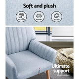 Artiss Armchair Fabric Blue Grey Sebastini - Rear View