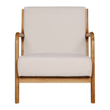 Artiss Armchair Fabric Beige Olive - Side View