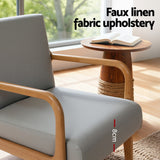 Artiss Armchair Fabric Light Grey - Top-Down View