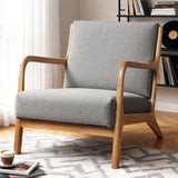 Artiss Armchair Fabric Light Grey - Close-Up Angle