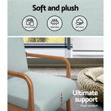 Artiss Armchair Fabric Grey Olive - Rear View