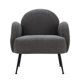 Artiss Armchair Boucle Charcoal Hanes - Side View