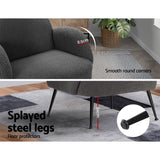 Artiss Armchair Boucle Charcoal Hanes - Rear View