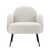 Artiss Armchair Boucle White Hanes - Side View