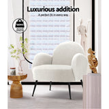 Artiss Armchair Boucle White Hanes - Top-Down View