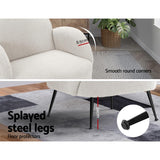 Artiss Armchair Boucle White Hanes - Rear View