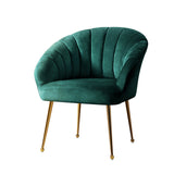 Artiss Armchair Velvet Green Eloise - Front View