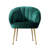 Artiss Armchair Velvet Green Eloise - Side View
