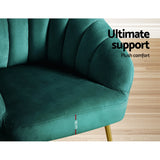 Artiss Armchair Velvet Green Eloise - 45-Degree Angle