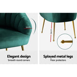 Artiss Armchair Velvet Green Eloise - Rear View