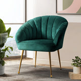 Artiss Armchair Velvet Green Eloise - Close-Up Angle