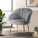 Artiss Armchair Velvet Grey Eloise - Close-Up Angle