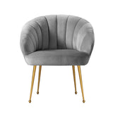 Artiss Armchair Velvet Grey Eloise - Side View