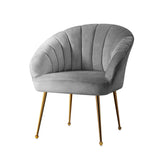 Artiss Armchair Velvet Grey Eloise - Front View