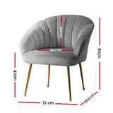 Artiss Armchair Velvet Grey Eloise
