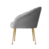 Artiss Armchair Velvet Grey Eloise - 45-Degree Angle