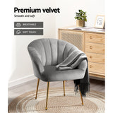 Artiss Armchair Velvet Grey Eloise - Rear View