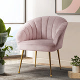 Artiss Armchair Velvet Pink Eloise - Close-Up Angle