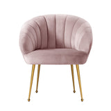 Artiss Armchair Velvet Pink Eloise - Side View