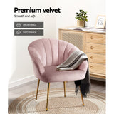 Artiss Armchair Velvet Pink Eloise - Top-Down View