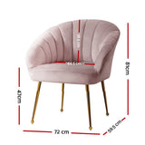 Artiss Armchair Velvet Pink Eloise - Side View