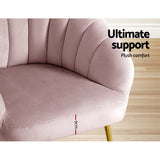 Artiss Armchair Velvet Pink Eloise - Close-Up Angle