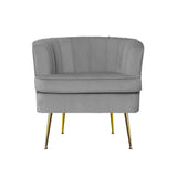 Artiss Armchair Lounge Accent Chair Armchairs Sofa Chairs Velvet Grey Couch - Side View