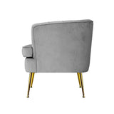 Artiss Armchair Lounge Accent Chair Armchairs Sofa Chairs Velvet Grey Couch - Top-Down View