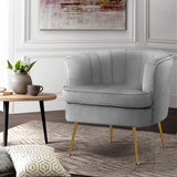 Artiss Armchair Lounge Accent Chair Armchairs Sofa Chairs Velvet Grey Couch - Low Angle