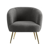 Artiss Armchair Lounge Chair Accent Chairs Arm Armchairs Sherpa Boucle Charcoal - Side View