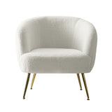Artiss Armchair Lounge Chair Accent Chairs Armchairs Sherpa Boucle Sofa White - Side View