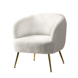 Artiss Armchair Lounge Chair Accent Chairs Armchairs Sherpa Boucle Sofa White - Close-Up Angle