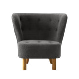 Artiss Armchair Lounge Accent Chair Armchairs Couch Chairs Sofa Bedroom Charcoal - Side View