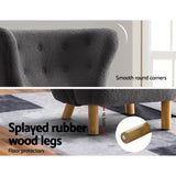 Artiss Armchair Lounge Accent Chair Armchairs Couch Chairs Sofa Bedroom Charcoal - Close-Up Angle