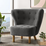 Artiss Armchair Lounge Accent Chair Armchairs Couch Chairs Sofa Bedroom Charcoal - Low Angle