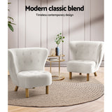 Artiss Armchair Lounge Accent Chair Armchairs Couch Chairs Sofa Bedroom White - 45-Degree Angle
