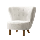 Artiss Armchair Lounge Accent Chair Armchairs Couch Chairs Sofa Bedroom White - Close-Up Angle