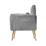 Artiss Armchair Lounge Chair Accent Armchairs Chairs Sofa Grey Velvet Cushion - Top-Down View