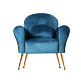 Artiss Armchair Lounge Chair Accent Chairs Armchairs Sofa Navy Velvet Cushion - Side View