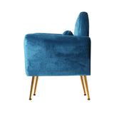 Artiss Armchair Lounge Chair Accent Chairs Armchairs Sofa Navy Velvet Cushion - Top-Down View