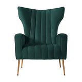 Artiss Armchair Green Velvet Kate - Side View