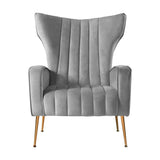 Artiss Armchair Grey Velvet Kate