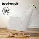 Artiss Rocking Chair Armchair Linen Fabric Beige Jonah - Top-Down View