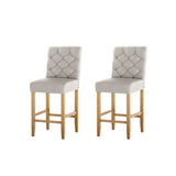 Artiss 2x Bar Stools Linen Upholstered Chairs - Close-Up Angle
