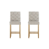 Artiss 2x Bar Stools Linen Upholstered Chairs - Side View