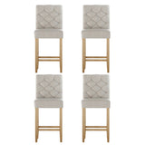 Artiss 4x Bar Stools Linen Upholstered Chairs - Side View