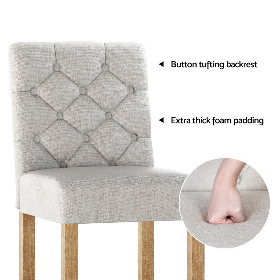 Artiss 4x Bar Stools Linen Upholstered Chairs, image 5