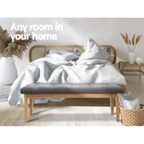 Artiss Ottoman Bench 120cm Foot Stool Linen Grey - Top-Down View