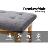 Artiss Ottoman Bench 120cm Foot Stool Linen Grey - Rear View
